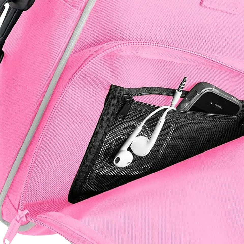 image 1 of Bagbase Compact Junior Dance Messenger Bag (15 Litres) (Pack of 2) - Classic Pink/Light Grey - One Size Pink