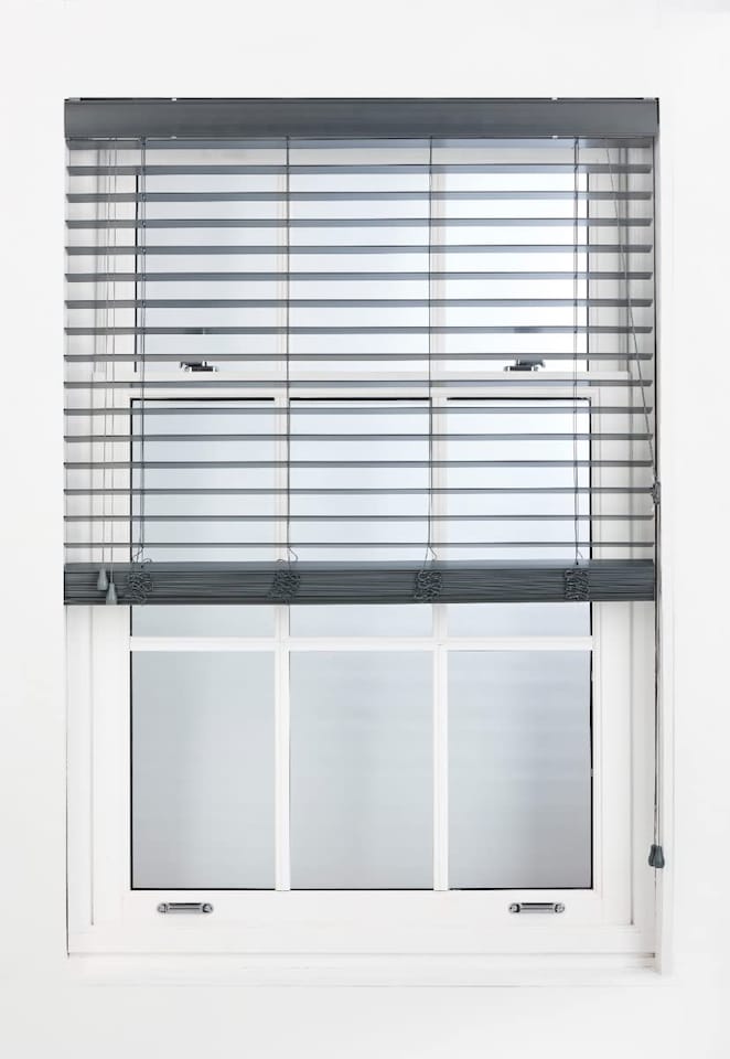 image 1 of Made to Measure Faux Wood Venetian Blinds with String (W)105cm x (L)150cm
