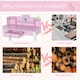 image 9 of HOMCOM Kids Dressing Table and Stool Set Make Up Desk with Storage (Pink) Pink