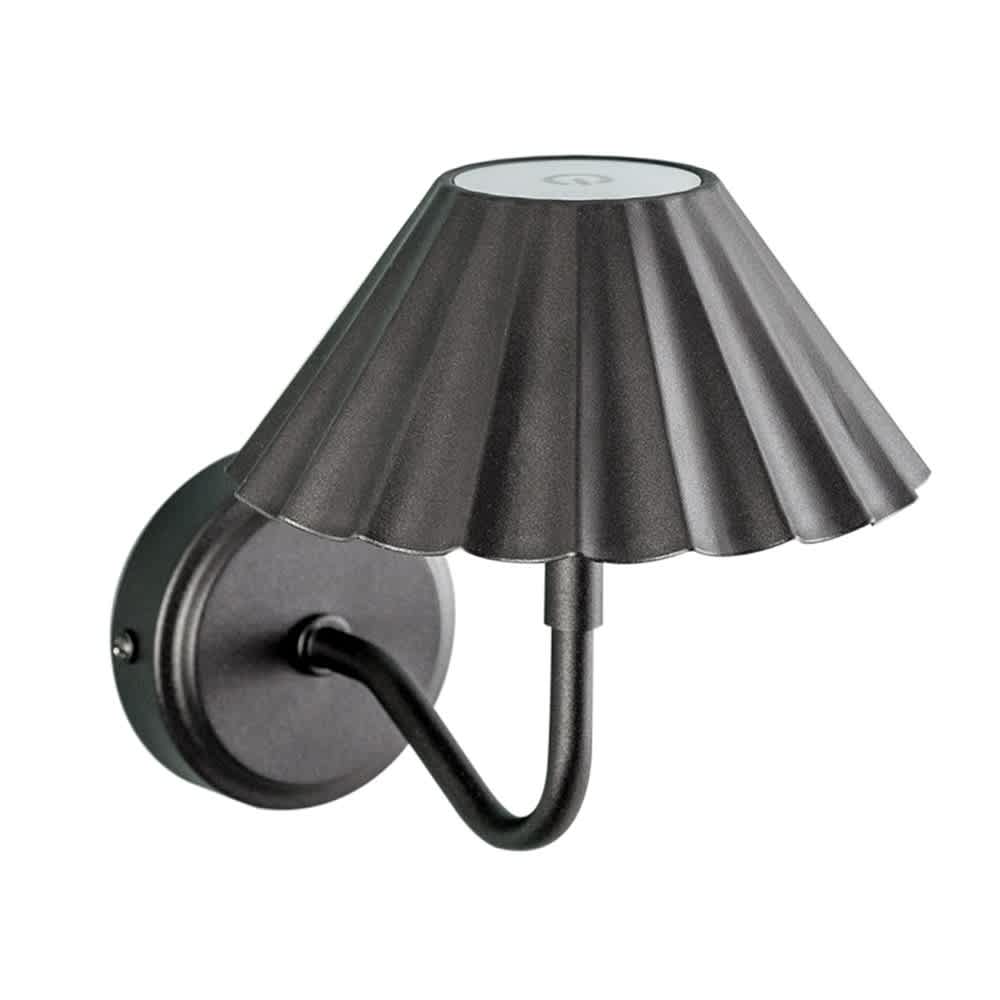 ValueLights Avery Rechargeable Easy Fit Wall Touch Light Fitting Single in Black