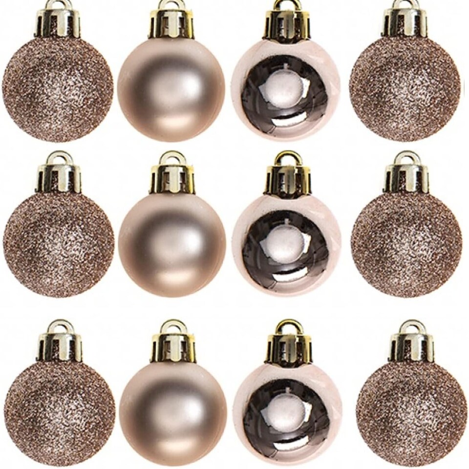 image 1 of 30mm/12Pcs Christmas Baubles Shatterproof Rose Gold,Tree Decorations