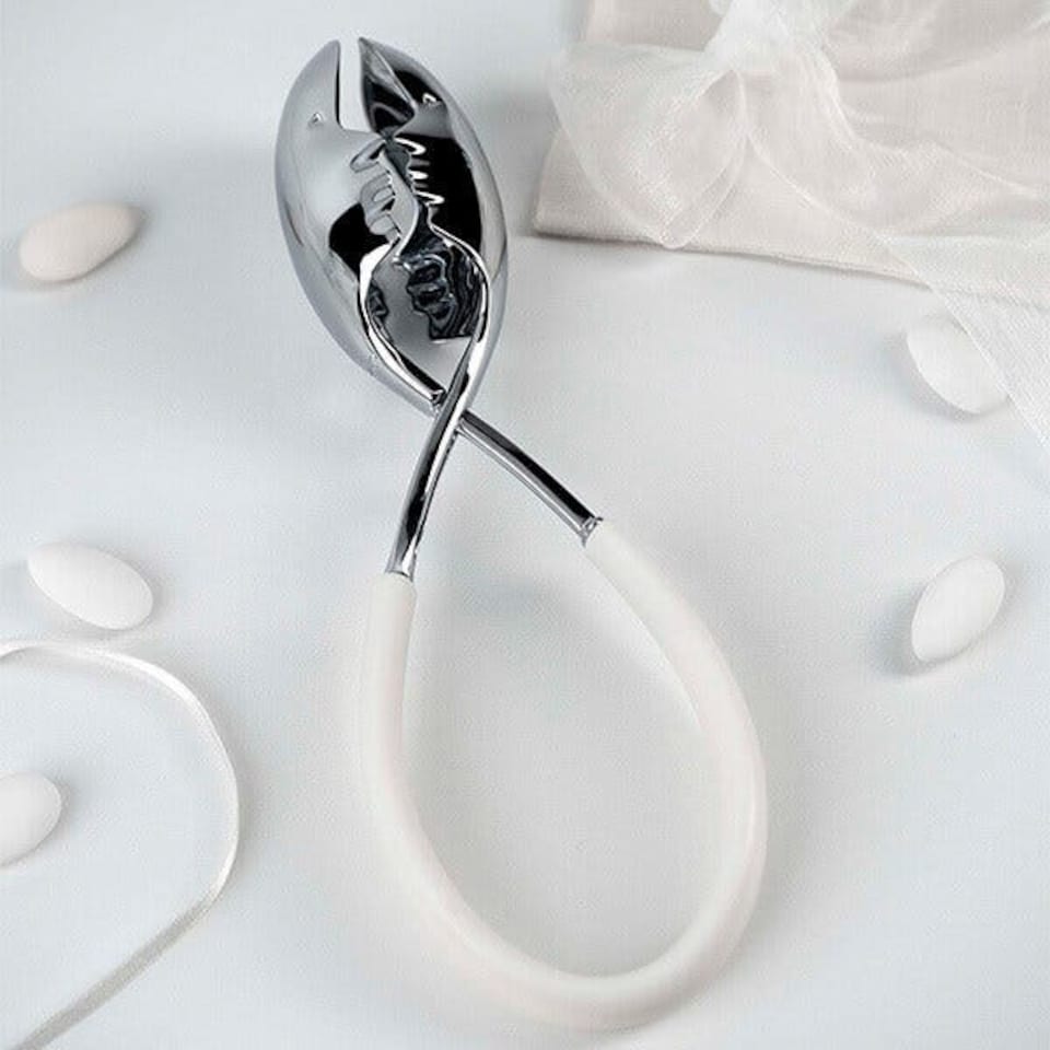 image 1 of Bugatti Kiss Salad Tongs White