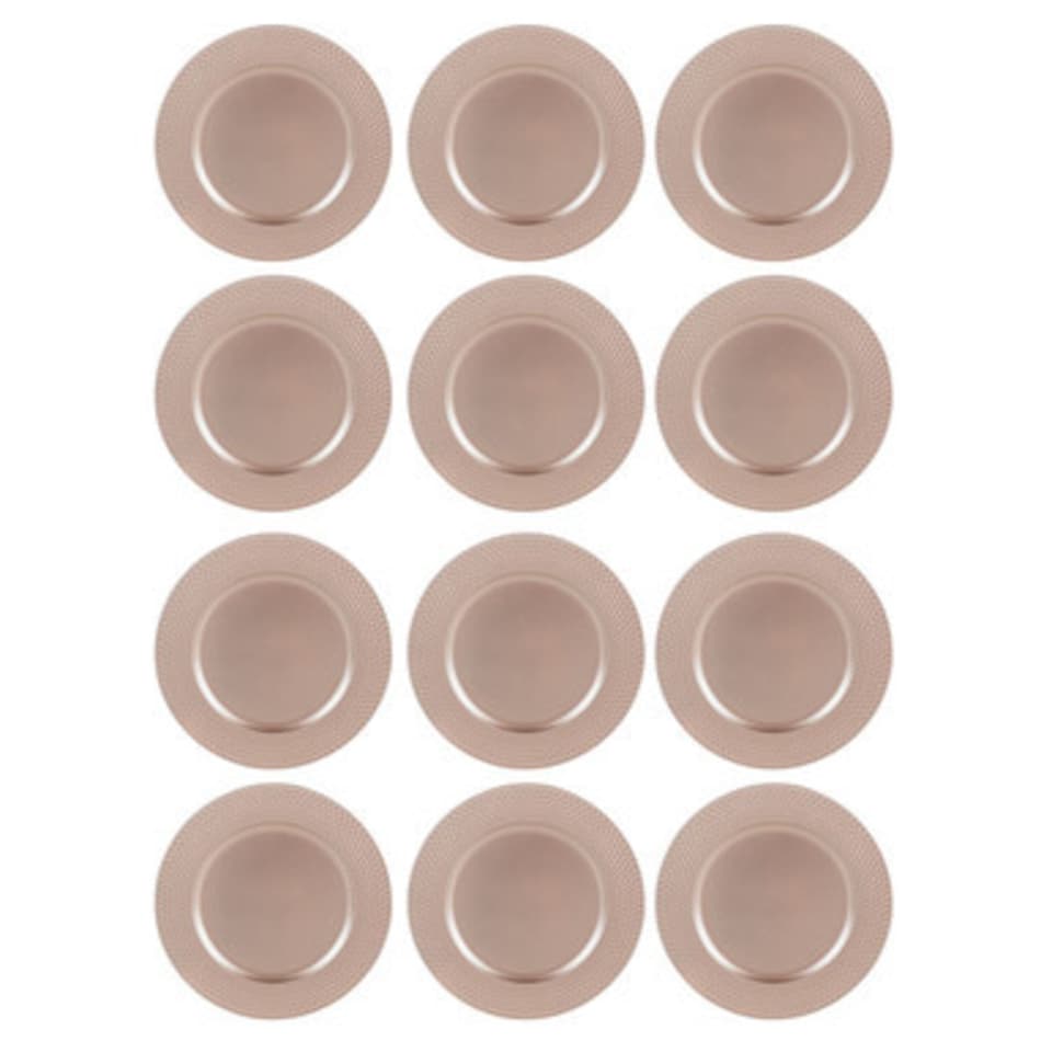 image 1 of Geo Matt Charger Plates | Gold | Rose Gold & Set of 12 | 12
