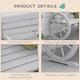 image 4 of Outsunny 2 Seater Garden Bench w/ Wooden Cart Wagon Wheel Carbon Grey