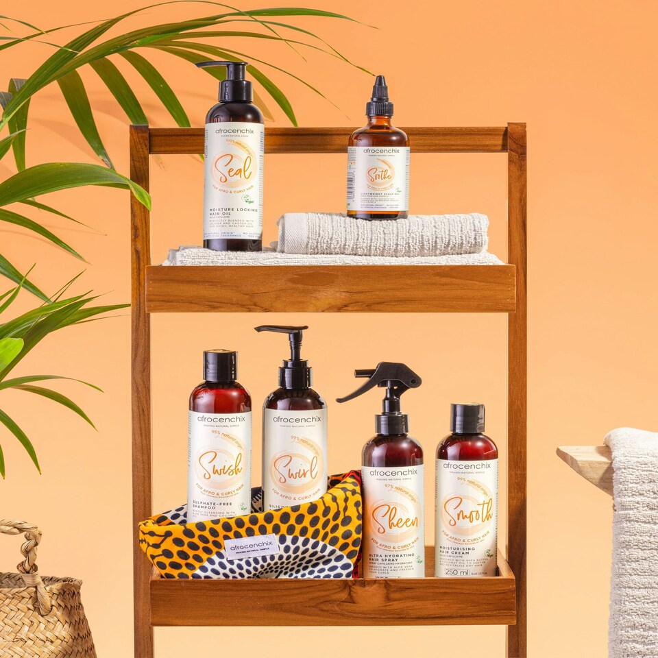 image 1 of Afrocenchix Wash Day Set with African Print Bag (Gift Edition)