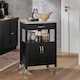 image 4 of SoBuy FKW22-SCH,Stainless Steel Top Kitchen Trolley Microwave Stand on Wheels
