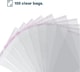 image 2 of Pack of 100 Clear OPP Bags 40 x 50cm with Self-Adhesive Strip