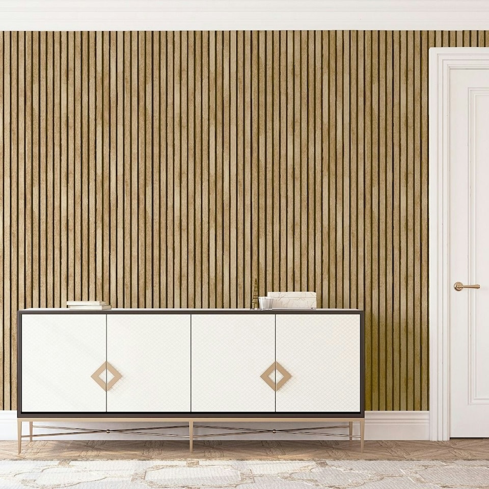 image 1 of Arthouse Wood Slats Wallpaper - Natural - 10m x 53cm Cream