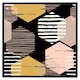 image 2 of Yellow, white & pink hexagons (Picutre Frame) Brown | Oak | L