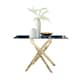 image 1 of Furniturebox Leonardo Glass and Gold Leg Modern 4 Seat Dining Table