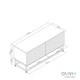 image 10 of TV Unit Stand Cabinet Sideboard Media Cabinet Storage Unit Grey Fluted Gold Base 100cm