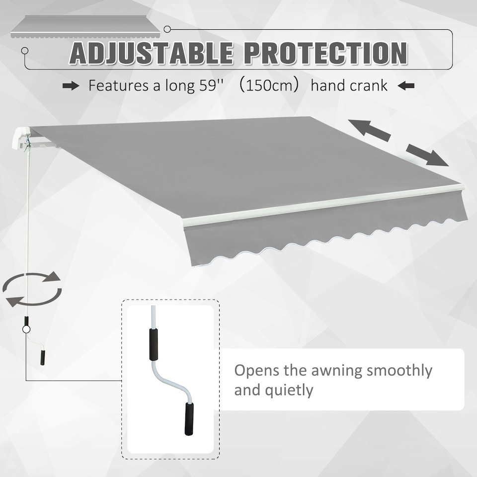 image 1 of Outsunny Retractable Awning for Door & Window Garden Shelter Canopy 3 x 2m 