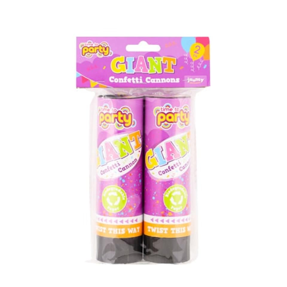 Time To Party Giant Confetti Cannons 2 Pack