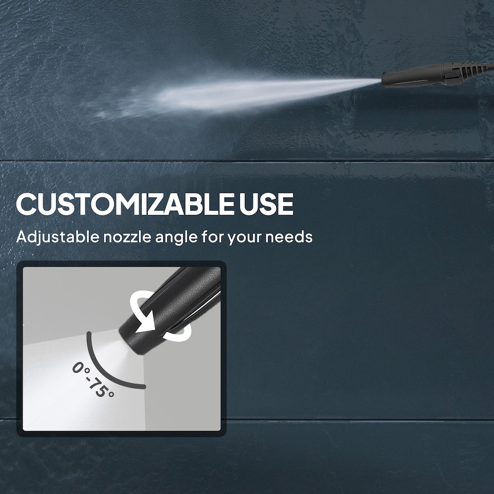 image 1 of Outsunny 1800 W High Pressure Washer, 150 Bar Pressure, 420 L/h Flow, Portable Electric Power Washer Jet Wash Cleaner with Adjustable Nozzle, 6 M Hose and Hose Reel for Home Patio Car Driveway, Red