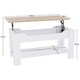 image 3 of Vida Designs Lift Up Coffee Table With Storage Compartment & Shelf, White & Oak