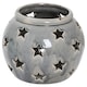 image 2 of Hill Interiors Ceramic Star Candle Holder - Grey - 15cm x 18cm x 18cm
