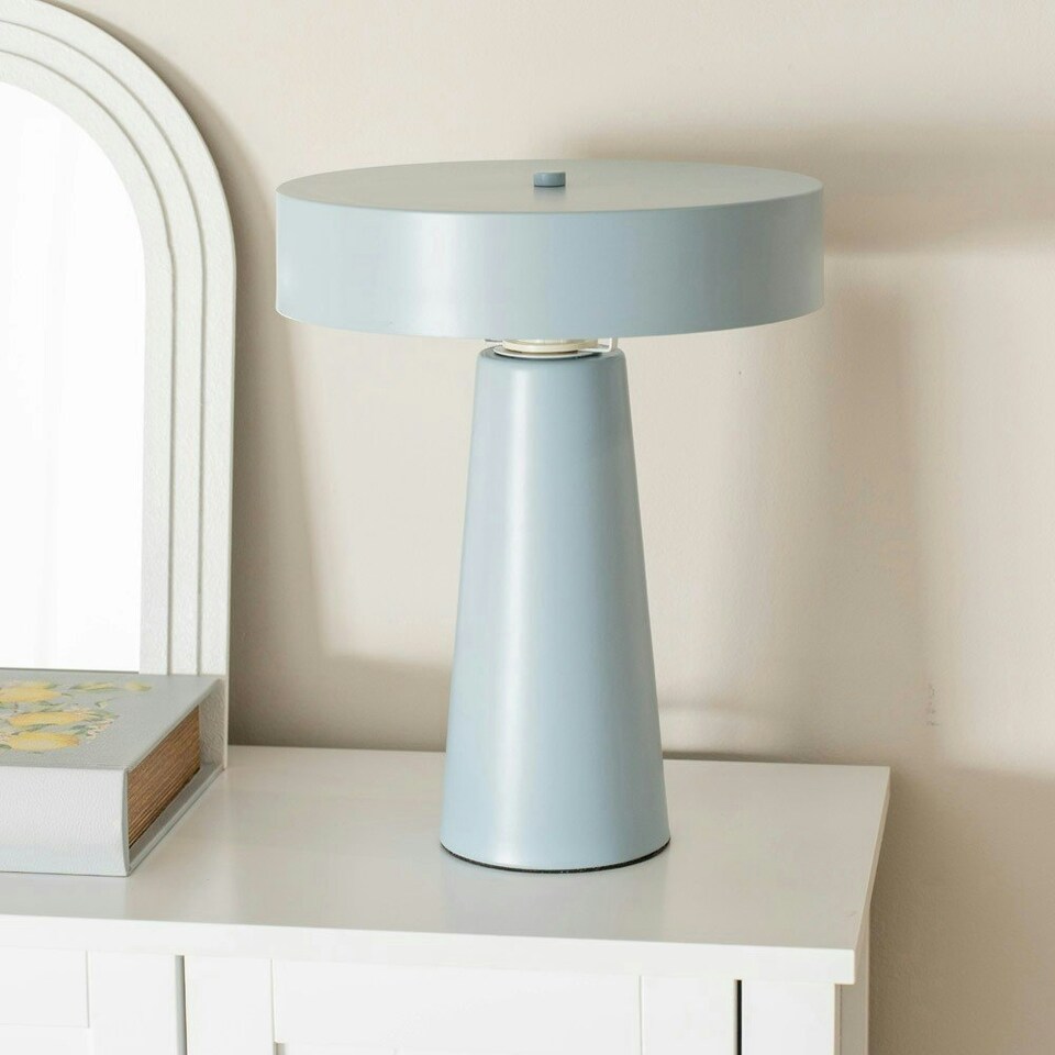 image 1 of ValueLights Remi Matte Blue Table Lamp with Blue Shade