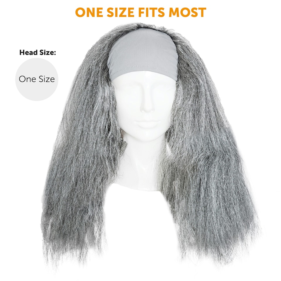 image 1 of Crazy Ghost Wig – Wild White Fancy Dress Hairpiece for Halloween & Spooky Costumes N/A | One Size