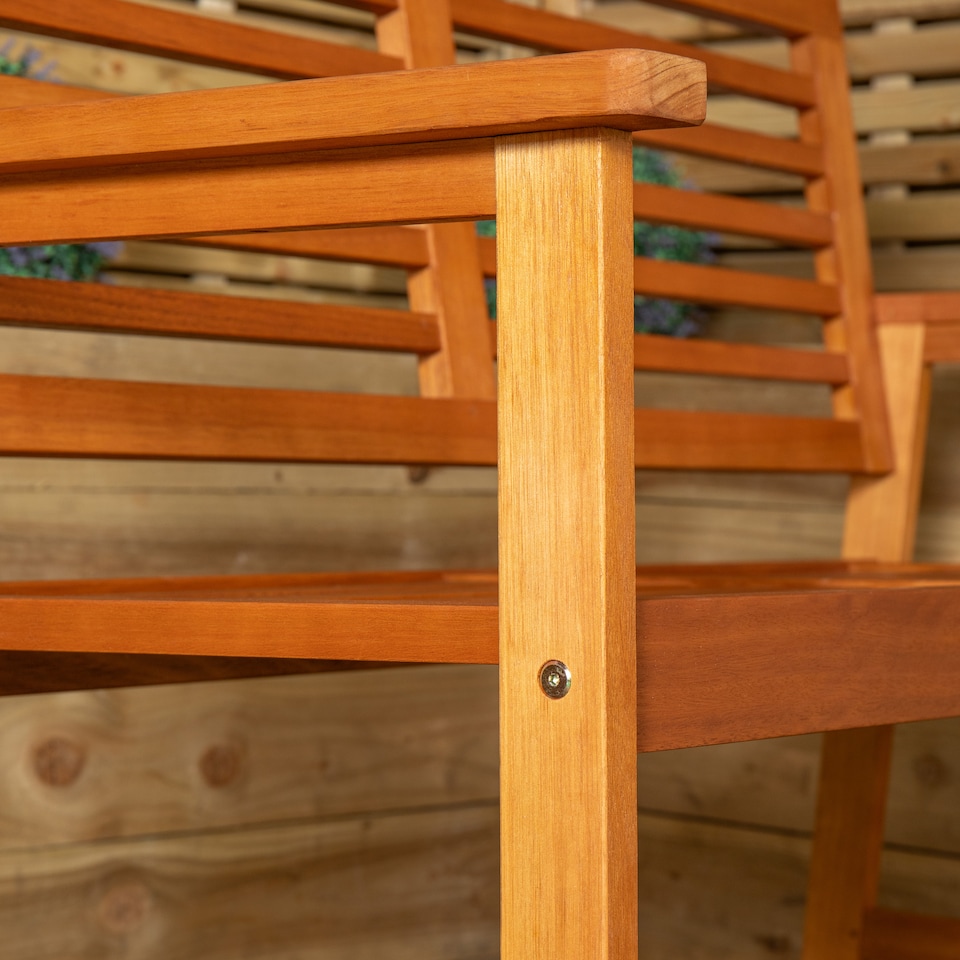 image 1 of Waimea 2 Seater Outdoor Wooden Garden Bench | Brown | Brown