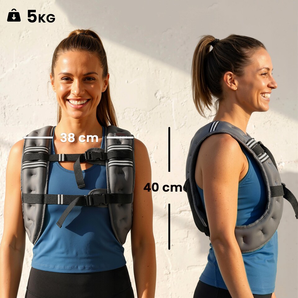 image 1 of HOMCOM 5KG Weighted Vest with Adjustable Straps, Pocket, Reflective Strips