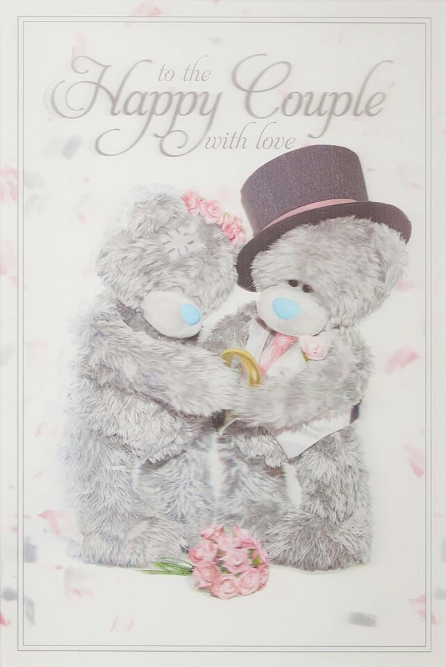 image 1 of 3D Holographic Happy Couple Wedding Card