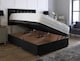 image 1 of Side Lift 4ft6 Double Black Plush Ottoman Bed With Headboard and Mattress