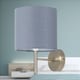 image 5 of Set of 2 Brea - Antique Brass Wall Lights with Grey Cotton Shades | Yellow | Grey | 2