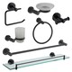image 1 of Showerdrape Modernity Black Stainless Steel Wall Mounted 7 Piece Bathroom Accessory Set