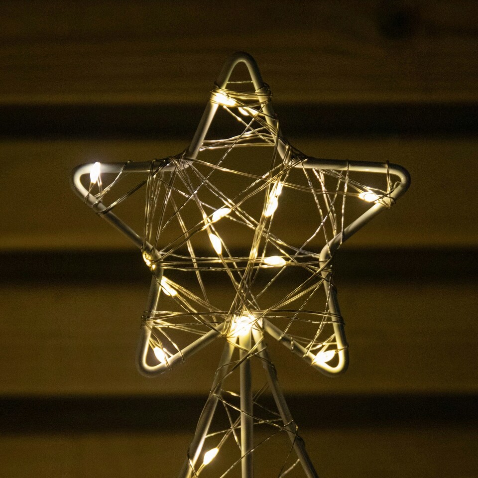 image 1 of Set of 4 80cm Light up Christmas Tree Path Lights with 400 Warm White LEDs