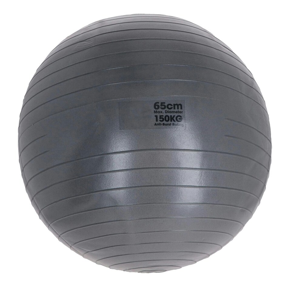 image 1 of Swiss Exercise Ball Anti Burst 150kg for Yoga, Fitness Pilates Core Workouts 65cm Grey