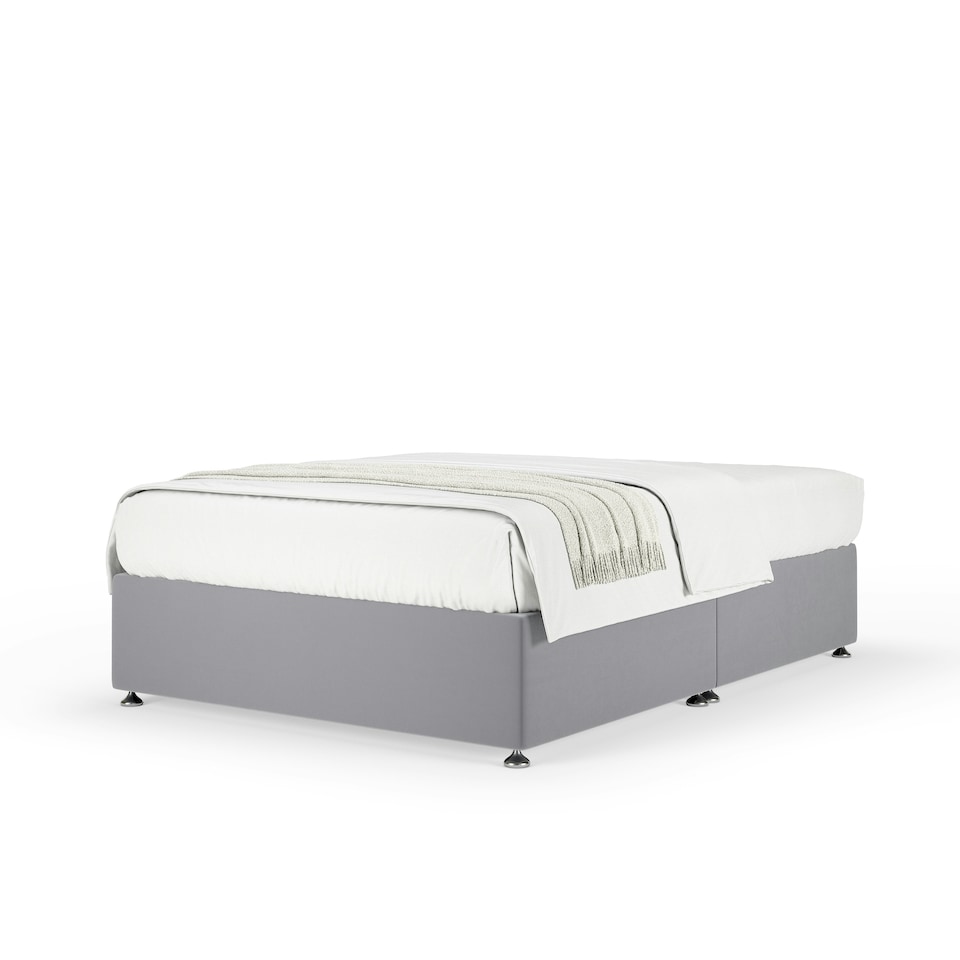 image 1 of Signature Platinum 2000 Pocket Sprung Silver Plush Velvet Divan Set Super King