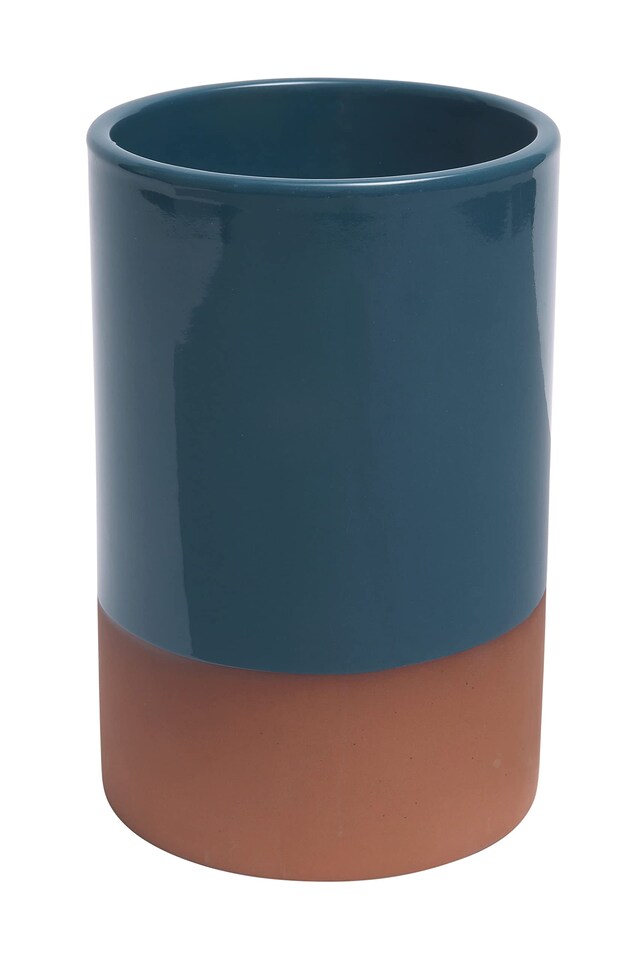 Sintra Glazed Terracotta Wine Cooler - Ink Blue