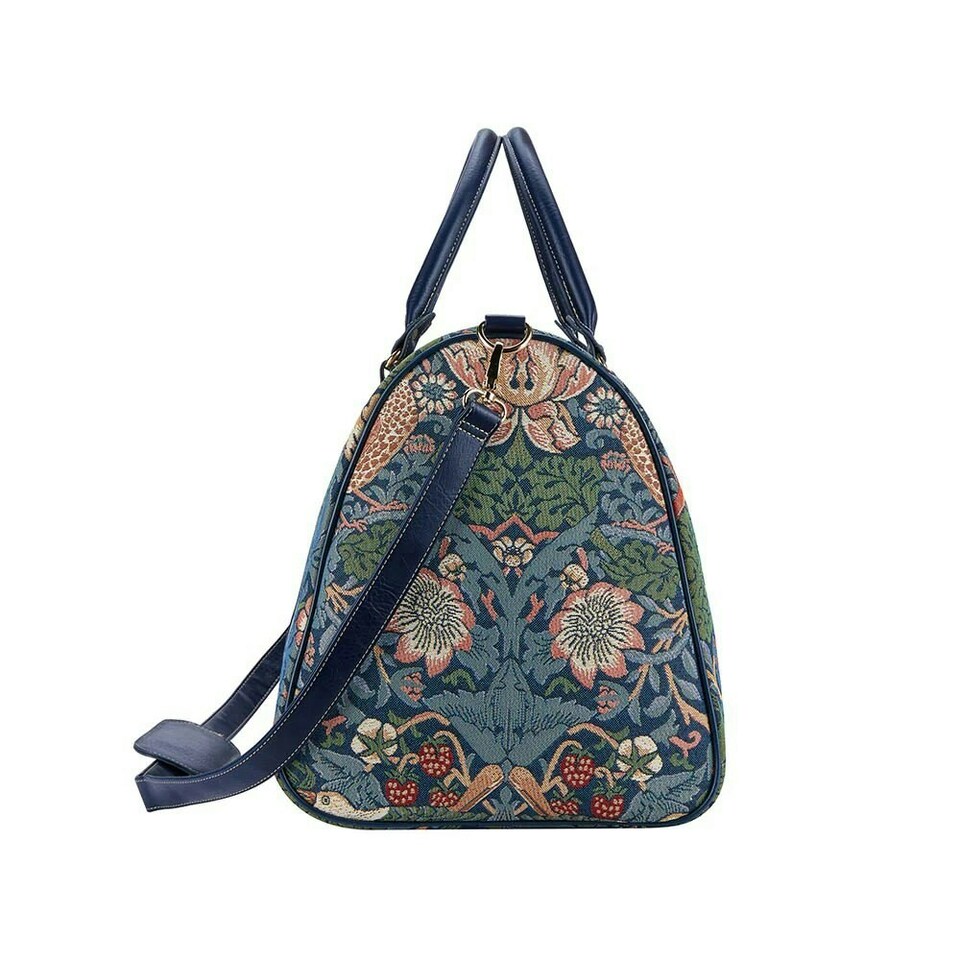image 1 of Signare Holdall Bag William Morris Strawberry Thief Blue Blue