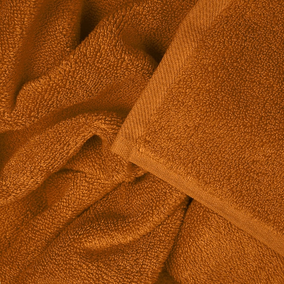 image 1 of Luxury Zero Twist Egyptian Cotton Bath Towels 70 x 120cm - Pack of 2 Orange | Caramel | Bath towel