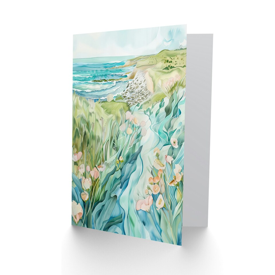image 1 of East Riding Yorkshire Coastal Scene Watercolour Him Her Birthday Card