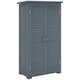 image 1 of Outsunny Small Shed, Wooden Garden Storage Shed, 3 Shelves Outdoor Tool Shed Cabinet with Asphalt Roof and Shutter Doors, 87cm x 47cm x 160cm, Grey | Grey | 1