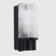 ValueLights Griffin Outdoor IP44 Rated Dusk to Dawn Bulkhead Wall Light & Cool White LED Bulb Black