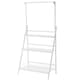 image 1 of Living and Home 3-Tier Foldable Wooden Ladder Shelf with Hanging Rod