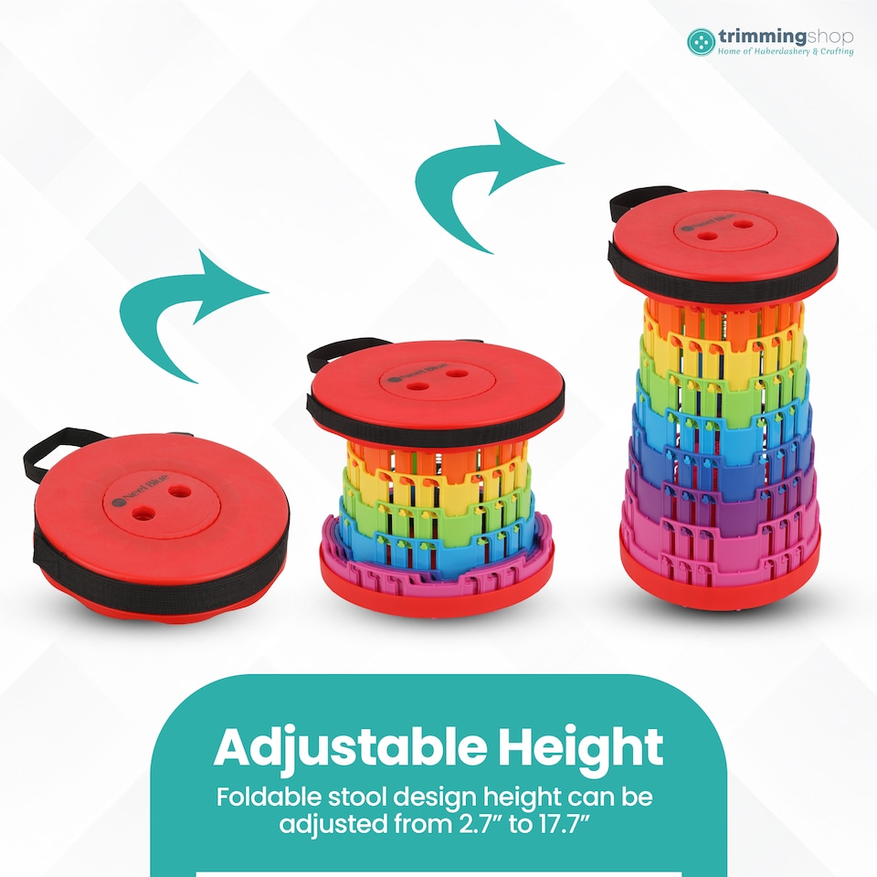 image 1 of Trimming Shop Portable Folding Stool, Telescopic Collapsible Stool