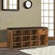 image 8 of 10 Compartment Shoe Storage Bench Industrial Rustic Brown Brown