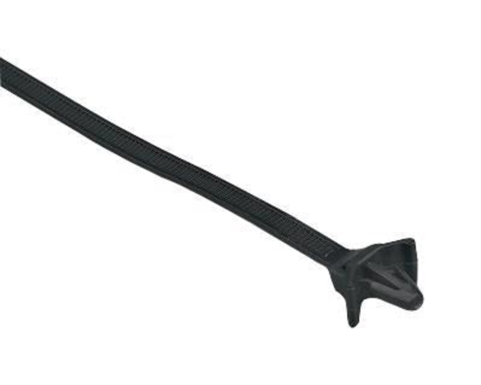 image 1 of PRO ELEC - Push Mount Cable Ties, 100mm x 2.5mm, Black, Pack of 100