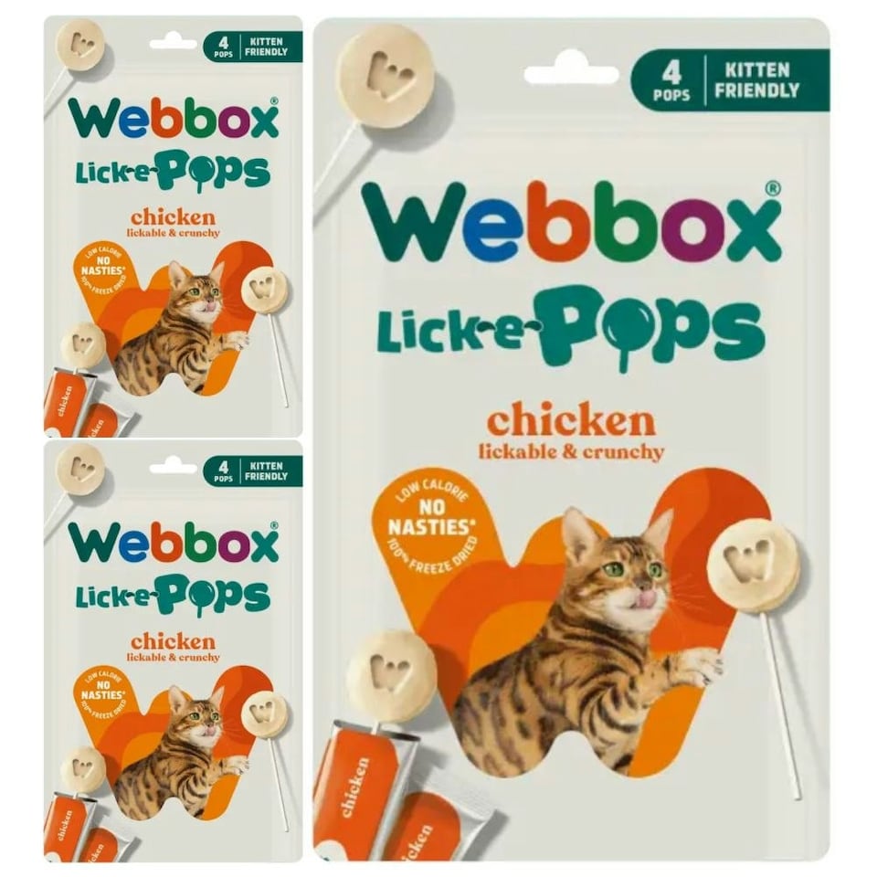 image 1 of Webbox Lick-e-Pops Chicken Cat Treats (Bundle of 3)