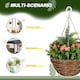 image 4 of Outsunny Pack of 2 FauPlant Artificial Lisianthus Flowers Hanging Planter with Basket for Indoor Decoration, Orange