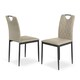 image 5 of Set Of 2 Monza Faux Leather Dining Chair Modern Padded Seat Metal Legs Kitchen Cream | Beige