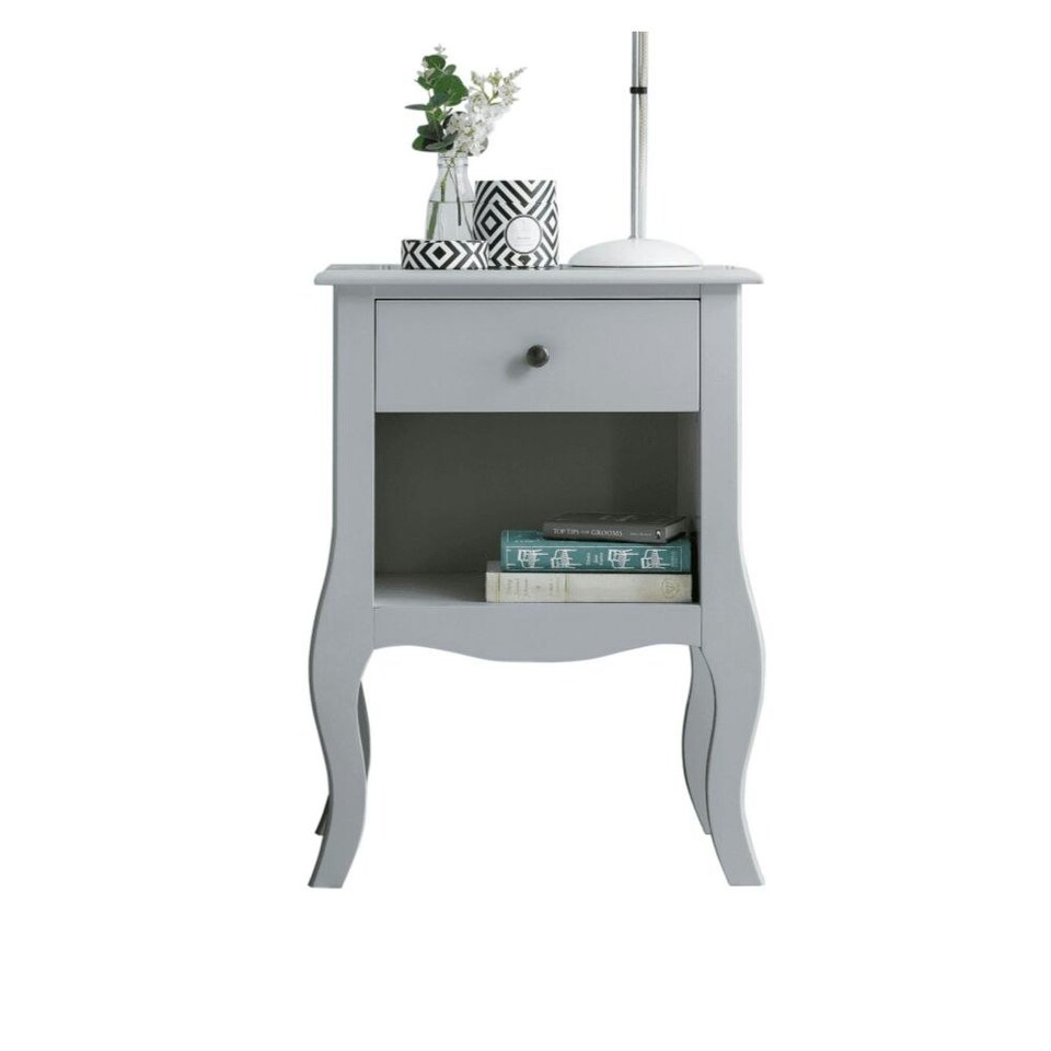 image 1 of Camille Bedside Table 1 Drawer in Classic White