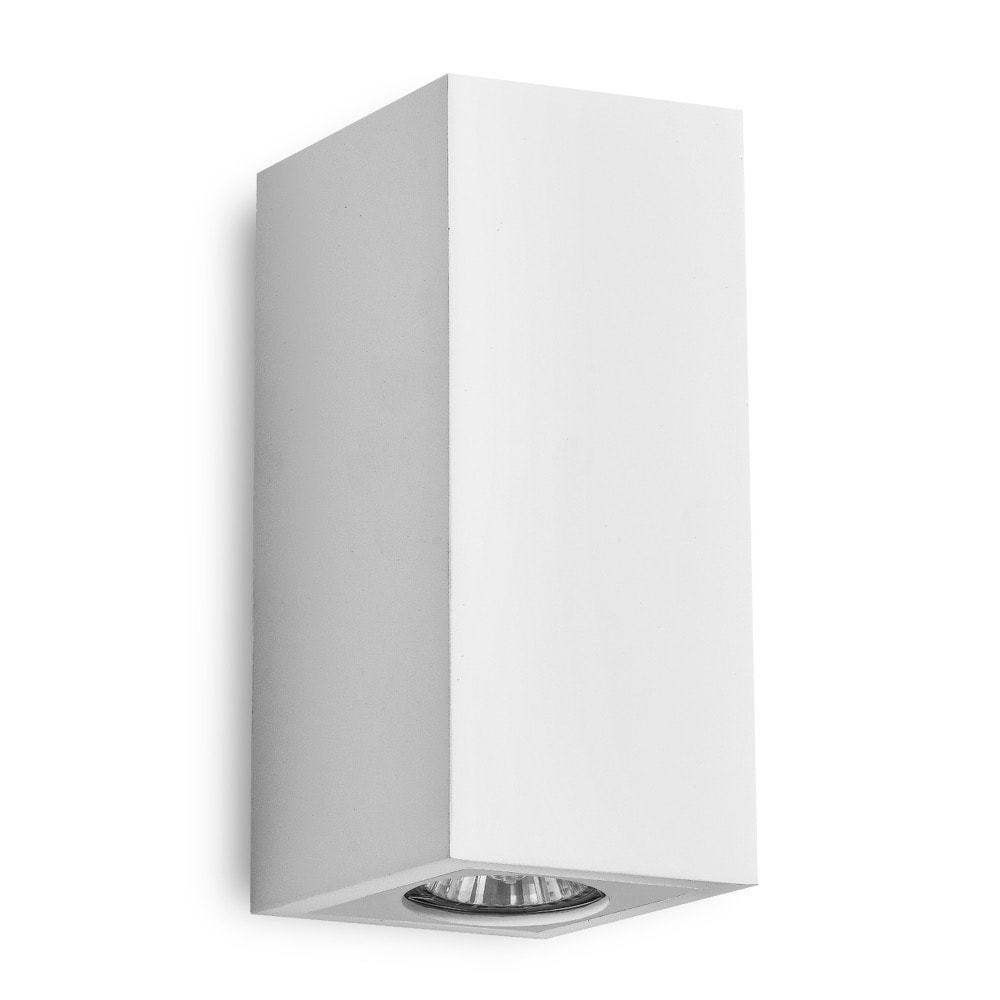 First Choice Lighting Kube - White Plaster GU10 Wall Light