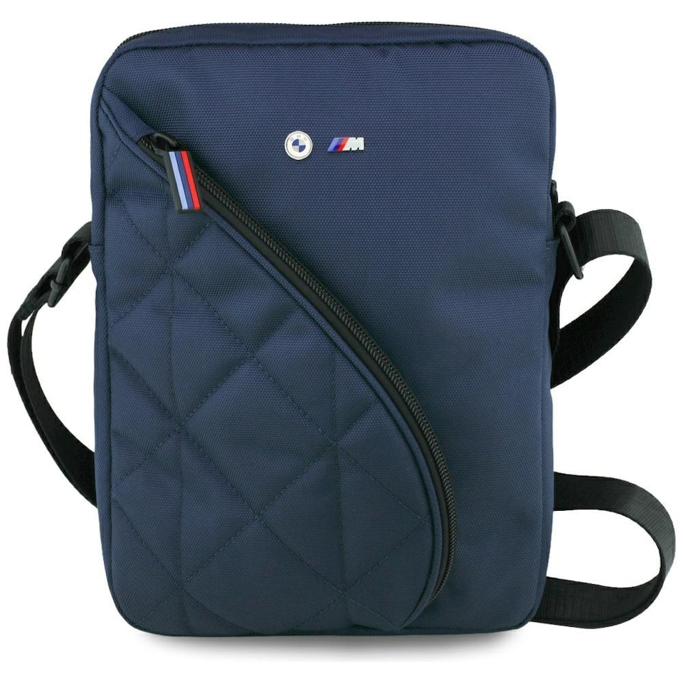 image 1 of BMW M Series Nylon Pockets 10 Tablet Bag with Metal Logo Navy Blue - BMTB10PNYPOV