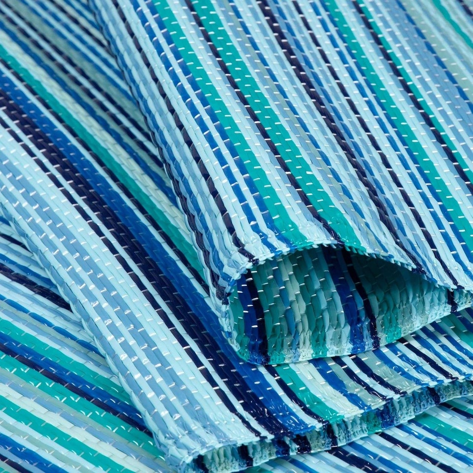 image 1 of The Rugs Rainbow Collection Reversible Weatherproof Outdoor Garden Patio Rug Striped | 1020
