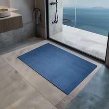 Nicoman Reversible Dual-Colour PVC Shower Mat - 75cm x 44cm | Blue | Blue/Green | Rectangular 75x44cm