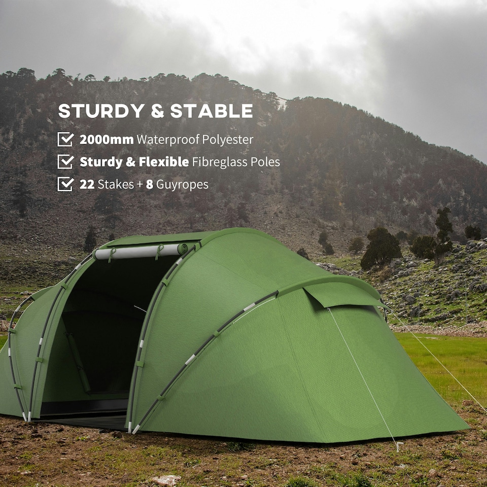 image 1 of Outsunny 4-6 Persons Camping Tent Dome Family Travel Group Hiking Room Fishing